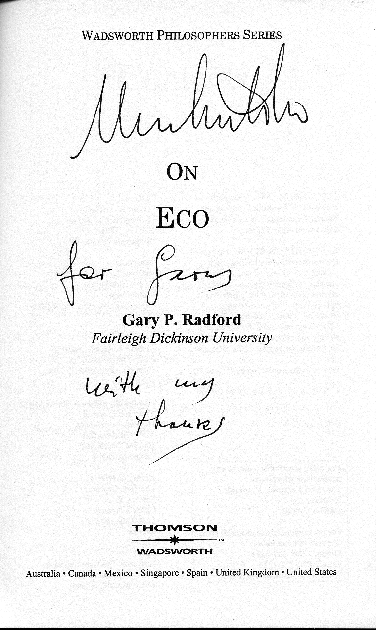 Umberto Eco and Gary Radford